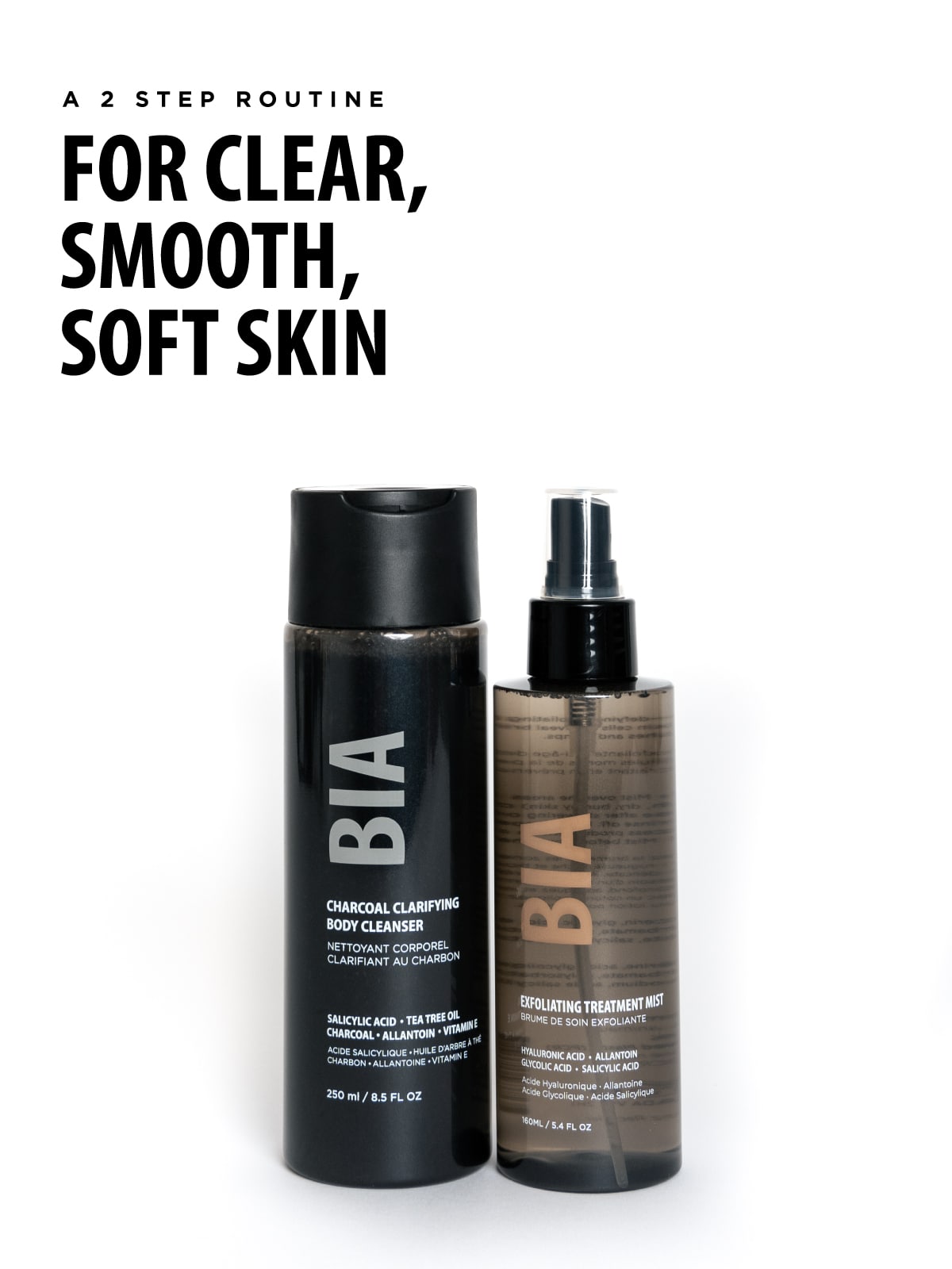 BLEMISH FIGHTER KIT: EXFOLIATING TREATMENT MIST & CLARIFYING CHARCOAL BODY CLEANSER DUO